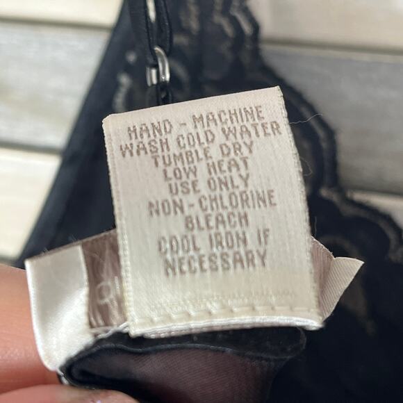 Jones New York Nightgown Lingerie Lace Maxi Slip Sheer 90s Chemise Sexy Dress - Picture 6 of 7